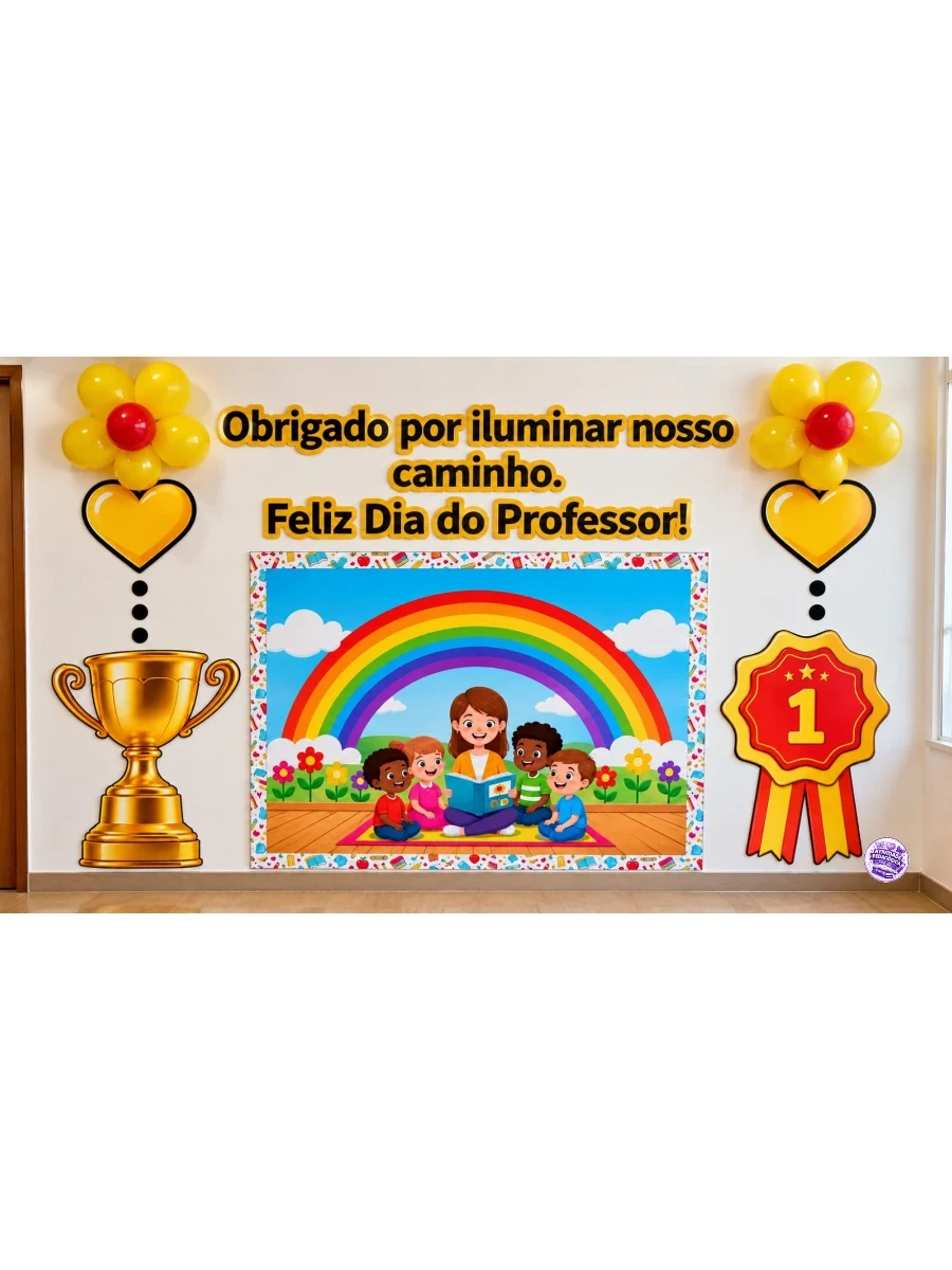 Capa do material: PAINEL DIA DO PROFESSOR – OBRIGADO POR ILUMINAR NOSSO CAMINHO