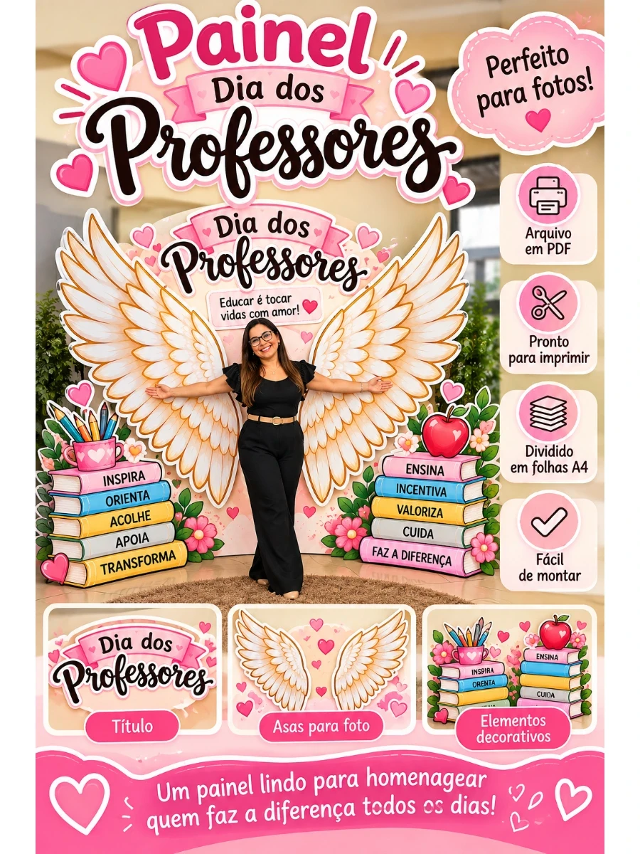 Capa do material: Asas de Anjo Painel dia dos Professores