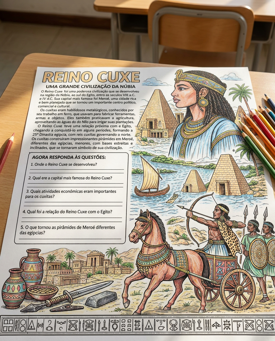 Prévia 1 de Atividade sobre o reino de Cuxe (kush)