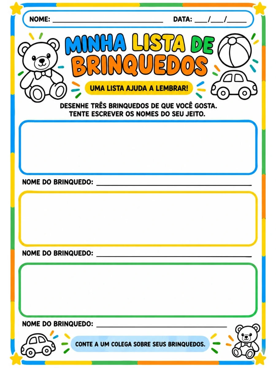 Prévia 1 de ✨10 Folhinhas de Atividades para Educação Infantil | Nome, Letras, Vogais, Rimas e Histórias.