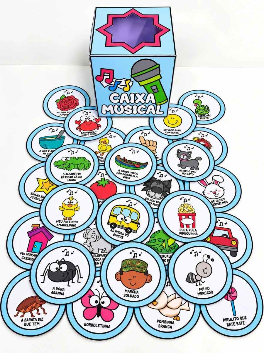 Capa do material: Caixa Musical para Educação Infantil com Fichas Ilustradas