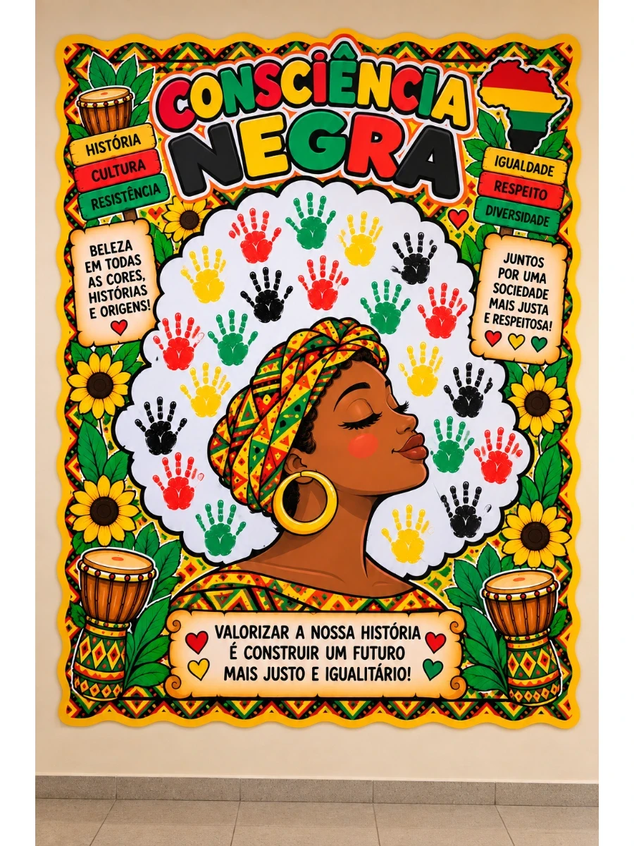 Capa do material: Painel Interativo – Consciência Negra 🖤