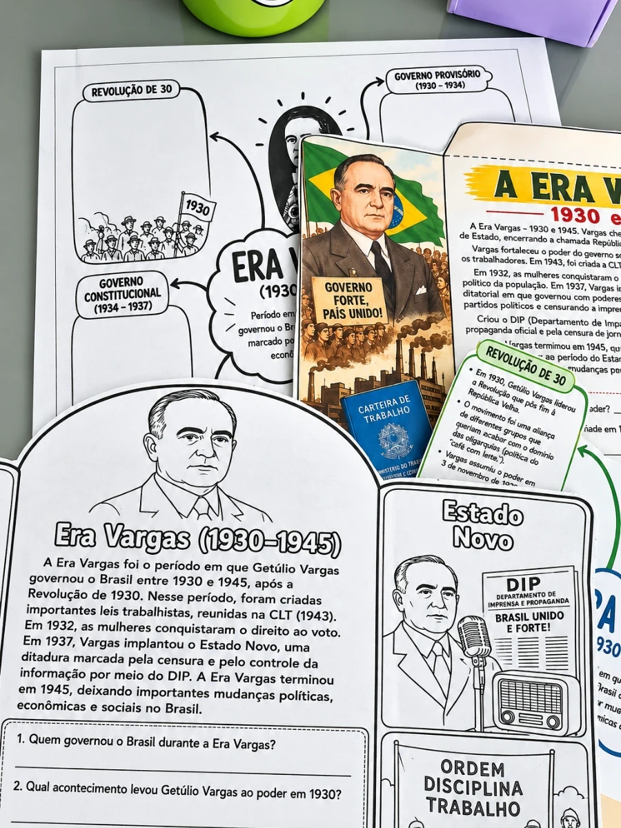 Combo Lúdico Era Vargas: Material Pedagógico para Ensino