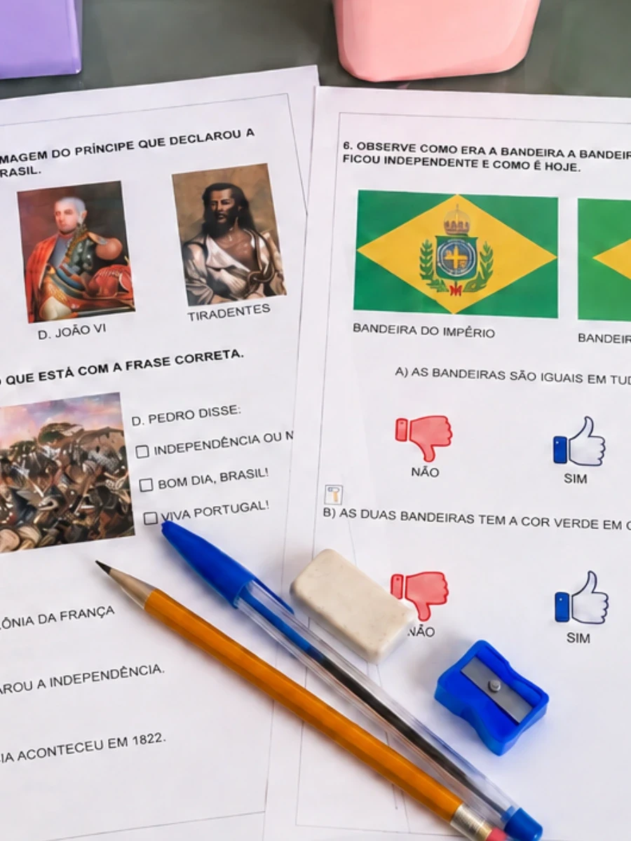 INDEPENDÊNCIA - MATERIAL ADAPTADO - ATIVIDADE/AVALIAÇÃO