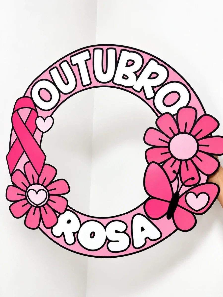 Bambolê Outubro Rosa para Fotos – Decoração e Conscientização