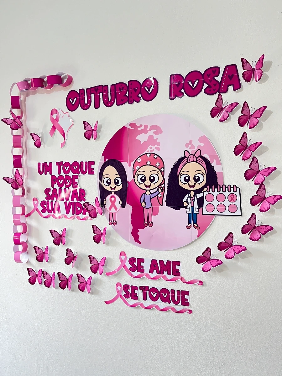 Painel Outubro Rosa: A Beleza do Cuidado e da Prevenção 🎀