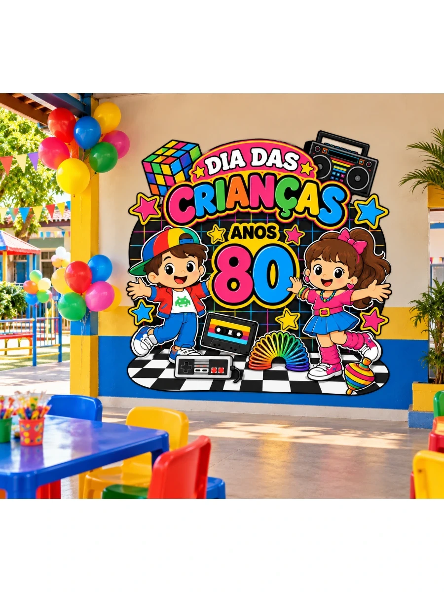 Painel Dia das Crianças - Anos 80
