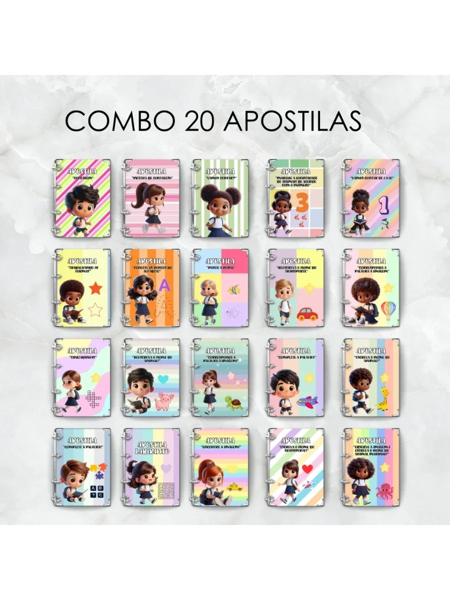 Combo 20 Apostilas para Alfabetização