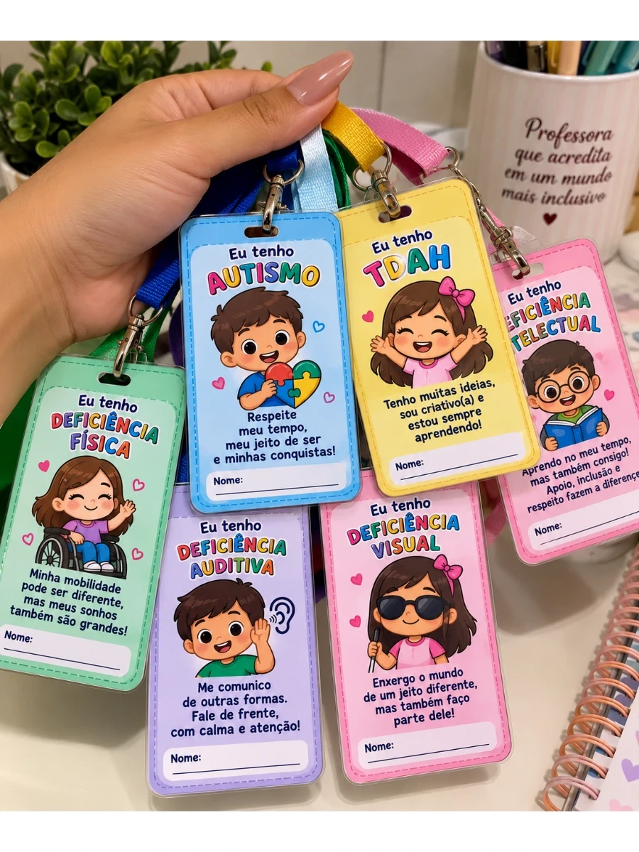 Capa do material: CRACHÁS DA INCLUSÃO 🧩💖🌈