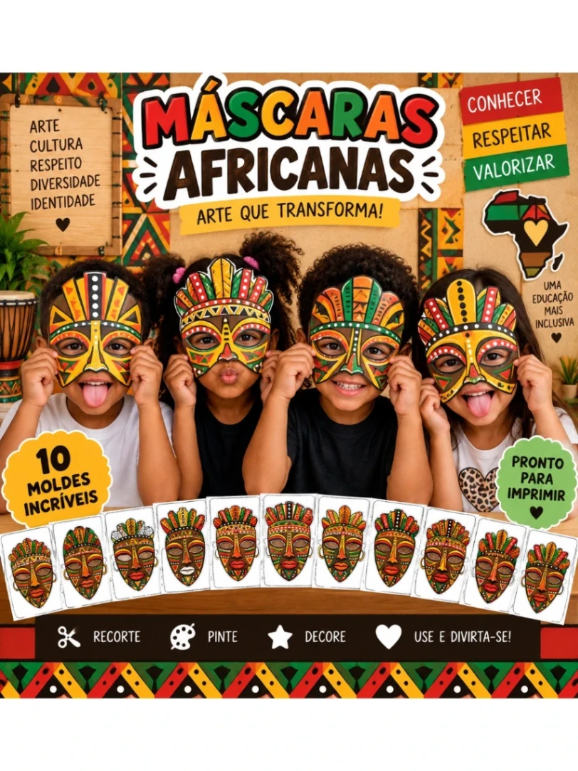 KIT MÁSCARAS AFRICANAS ✨🌍
