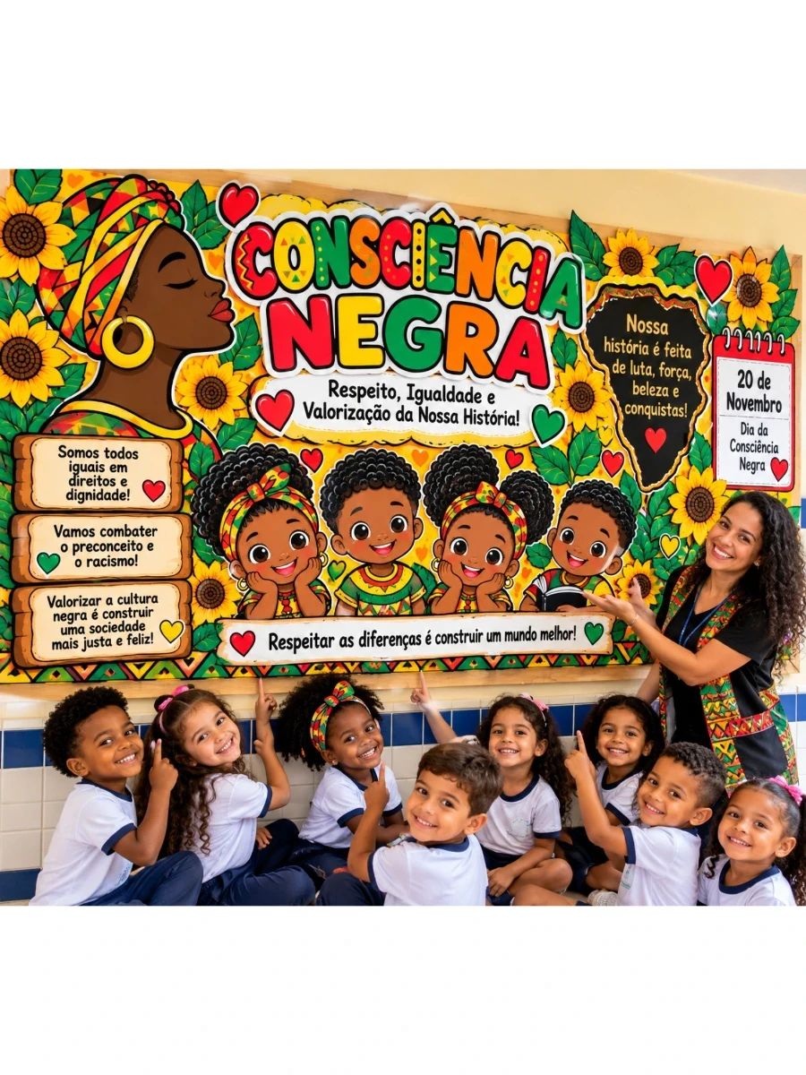 Painel Consciência Negra PDF "32 páginas" Educação Infantil