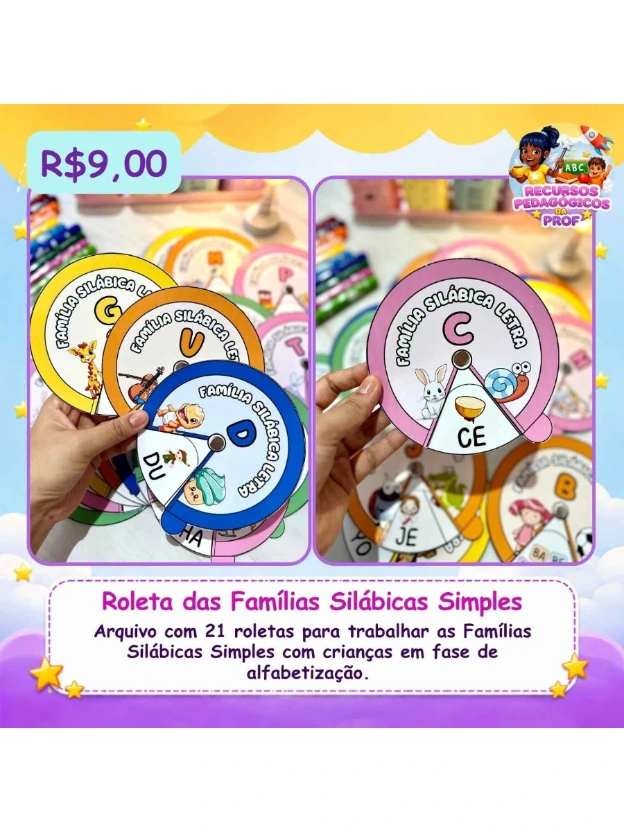 Roleta das Famílias Silábicas Simples